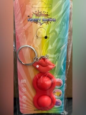 Red‎ Lips Silicone Fidget Keychain